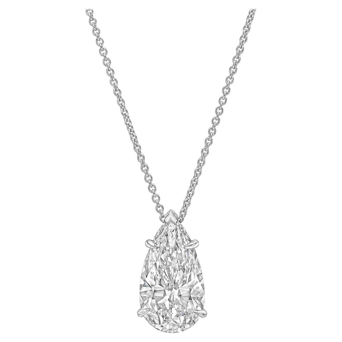 Betteridge 5.07 Carat Pear-Shaped Diamond Solitaire Pendant For Sale