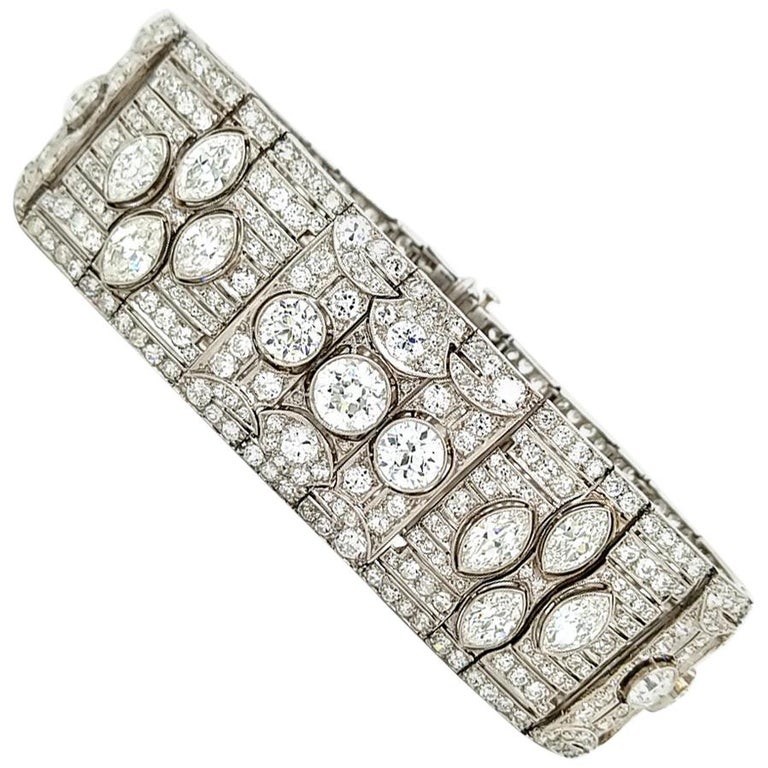Betteridge Diamond Art-Deco Platinum Bracelet, circa 1930s For Sale at ...