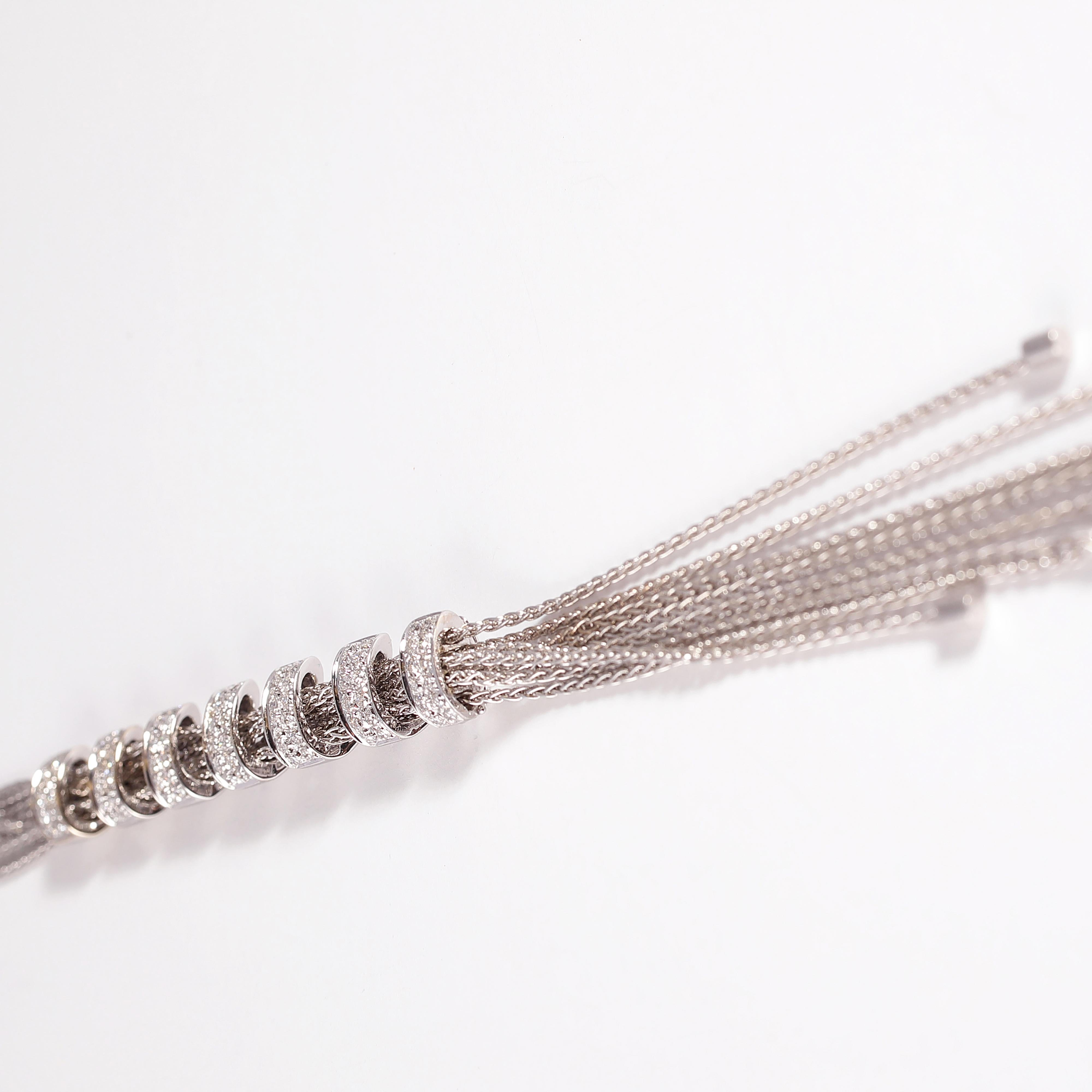 Collier en or blanc Betterridge à multiples brins de diamants en vente 2