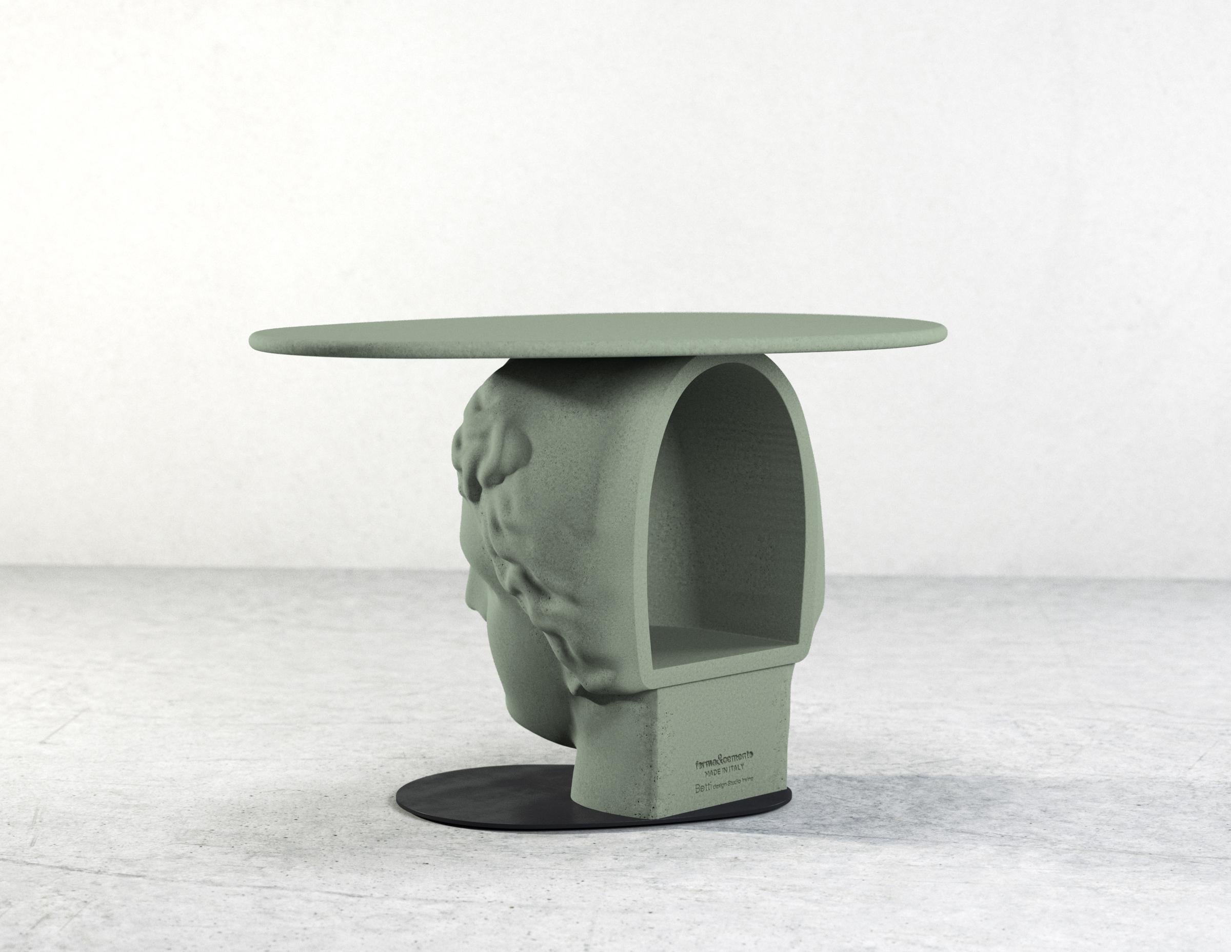 21st Century Studio Irvine Betti Coffee Side Table Mod.I in Concrete red Cement In New Condition For Sale In Rome, Lazio