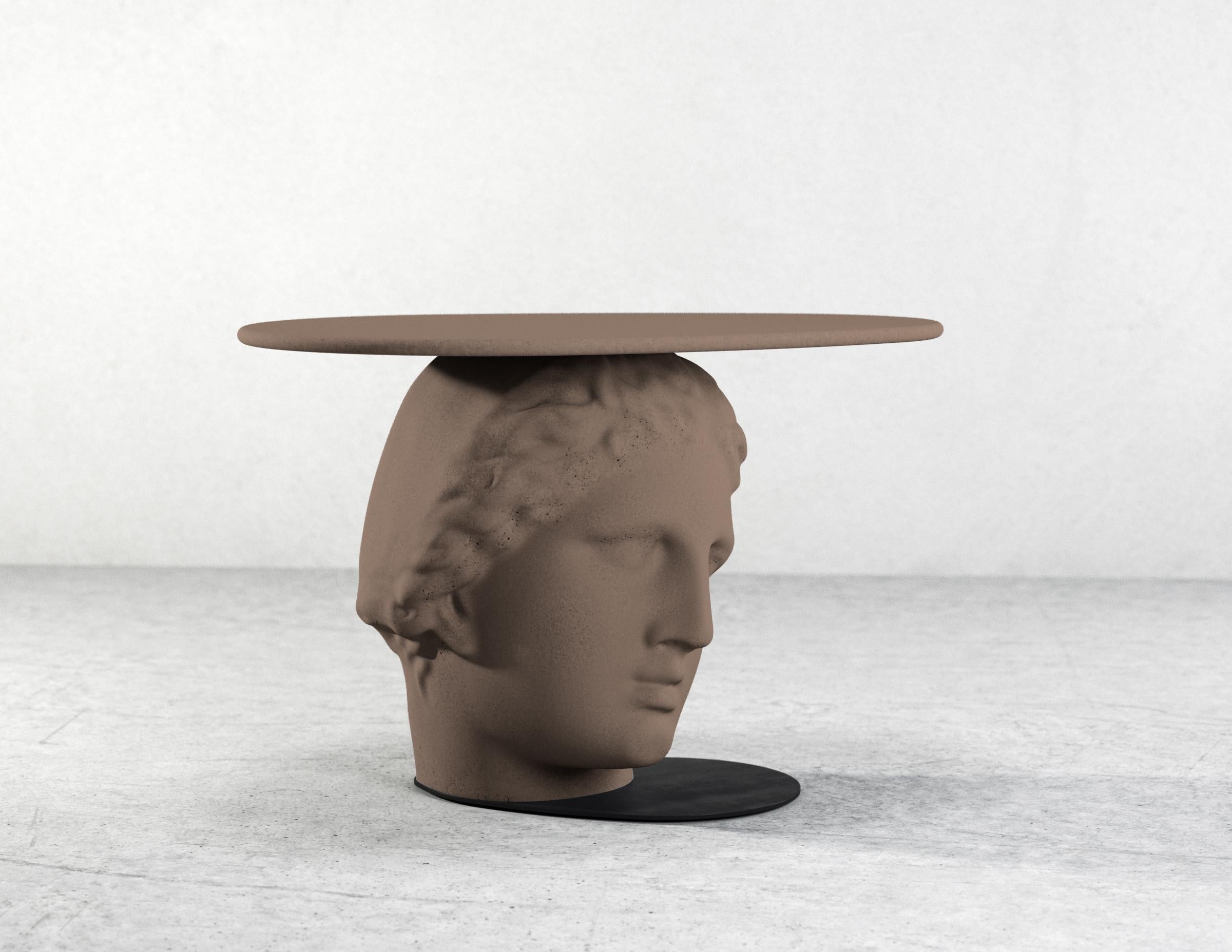 Contemporary 21st Century Studio Irvine Betti Coffee Side Table Mod.I in Concrete red Cement For Sale