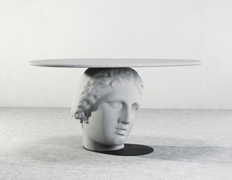 Italian 21st Century Studio Irvine Betti Mod.II Coffee Side Table Concrete Beige Cement For Sale