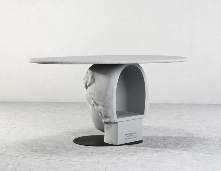 Machine-Made 21st Century Studio Irvine Betti Mod.II Coffee Side Table Concrete Beige Cement For Sale