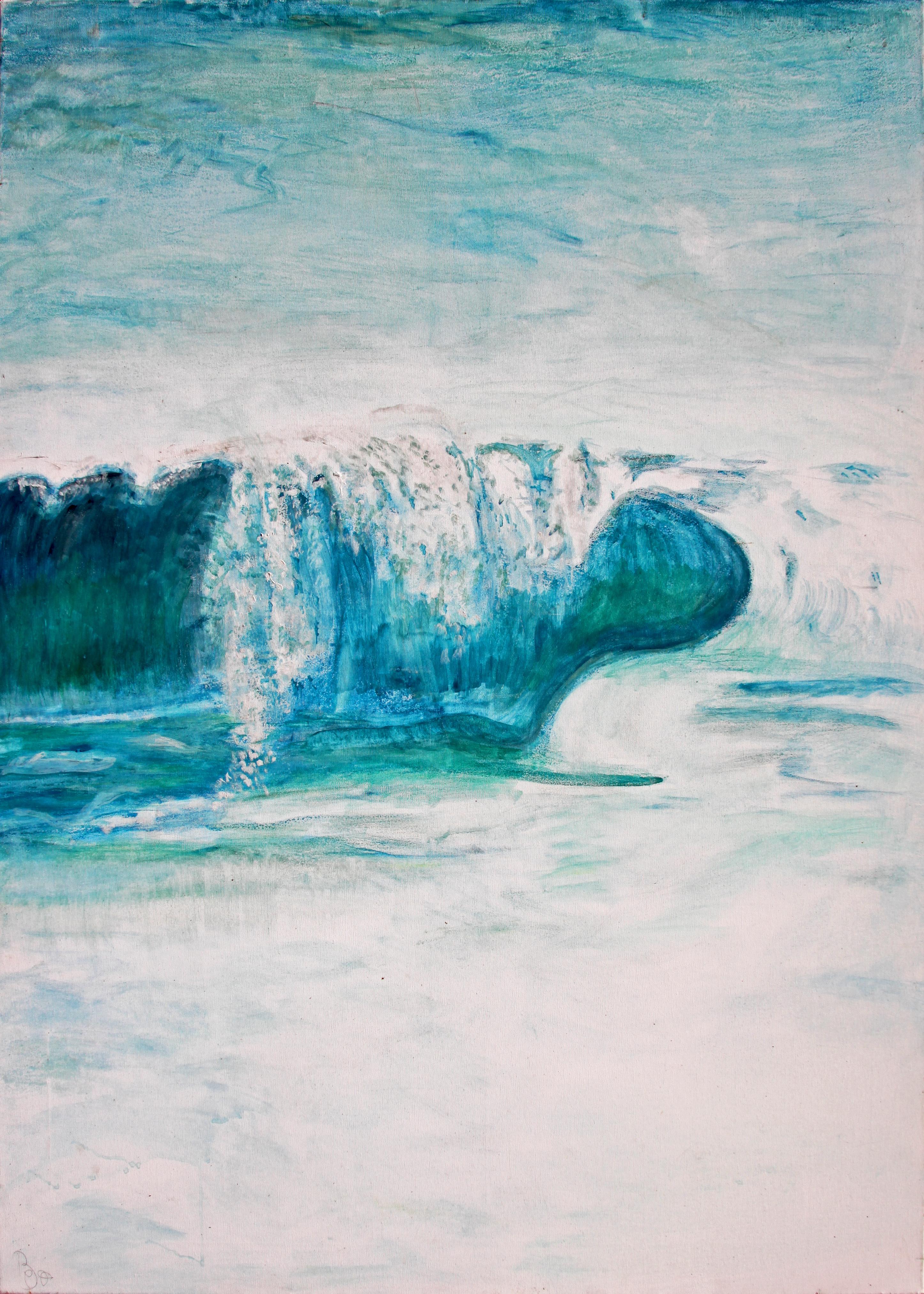 Wave Blue de Bettina Bohn - Peinture de paysage marin contemporain bleu de vagues océaniques