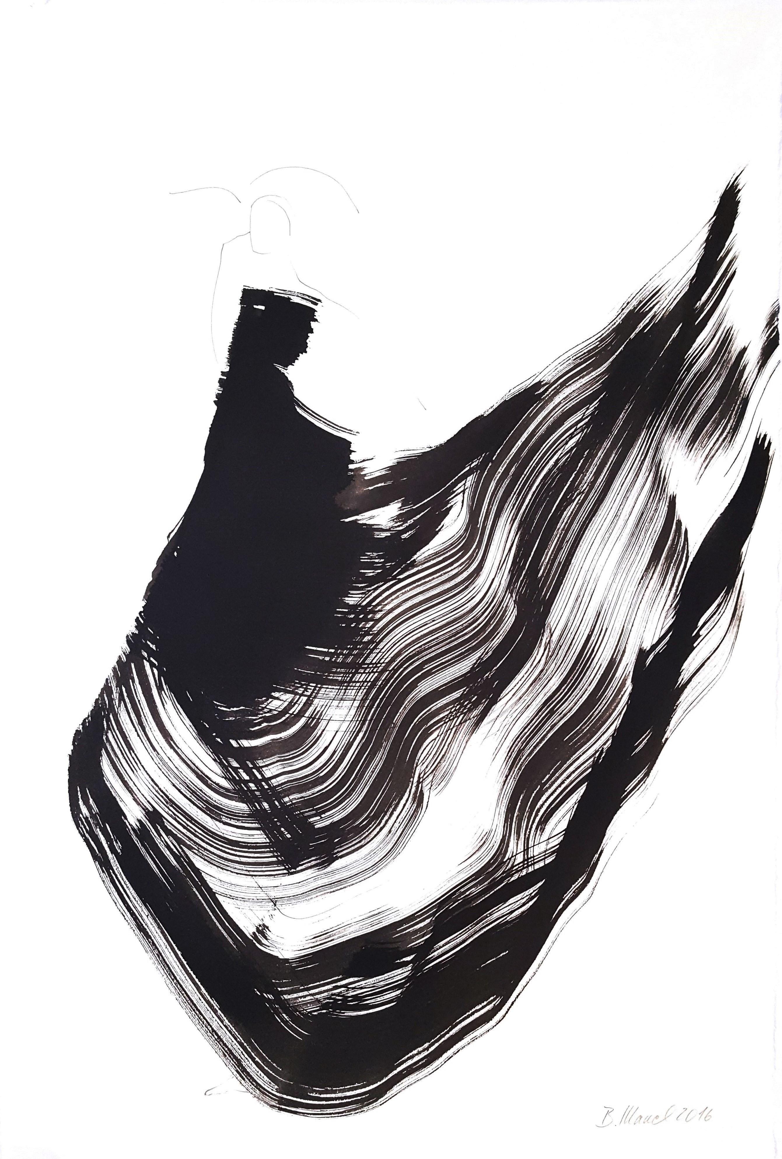 The Black Dress 13 - Mixed Media Art by Bettina Mauel