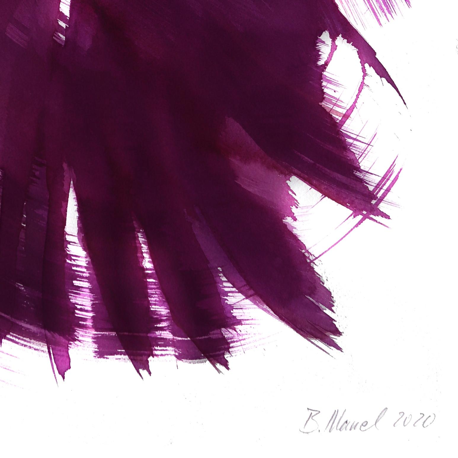 The Purple Dress 5 - Original Ink Artwork - Painting by Bettina Mauel