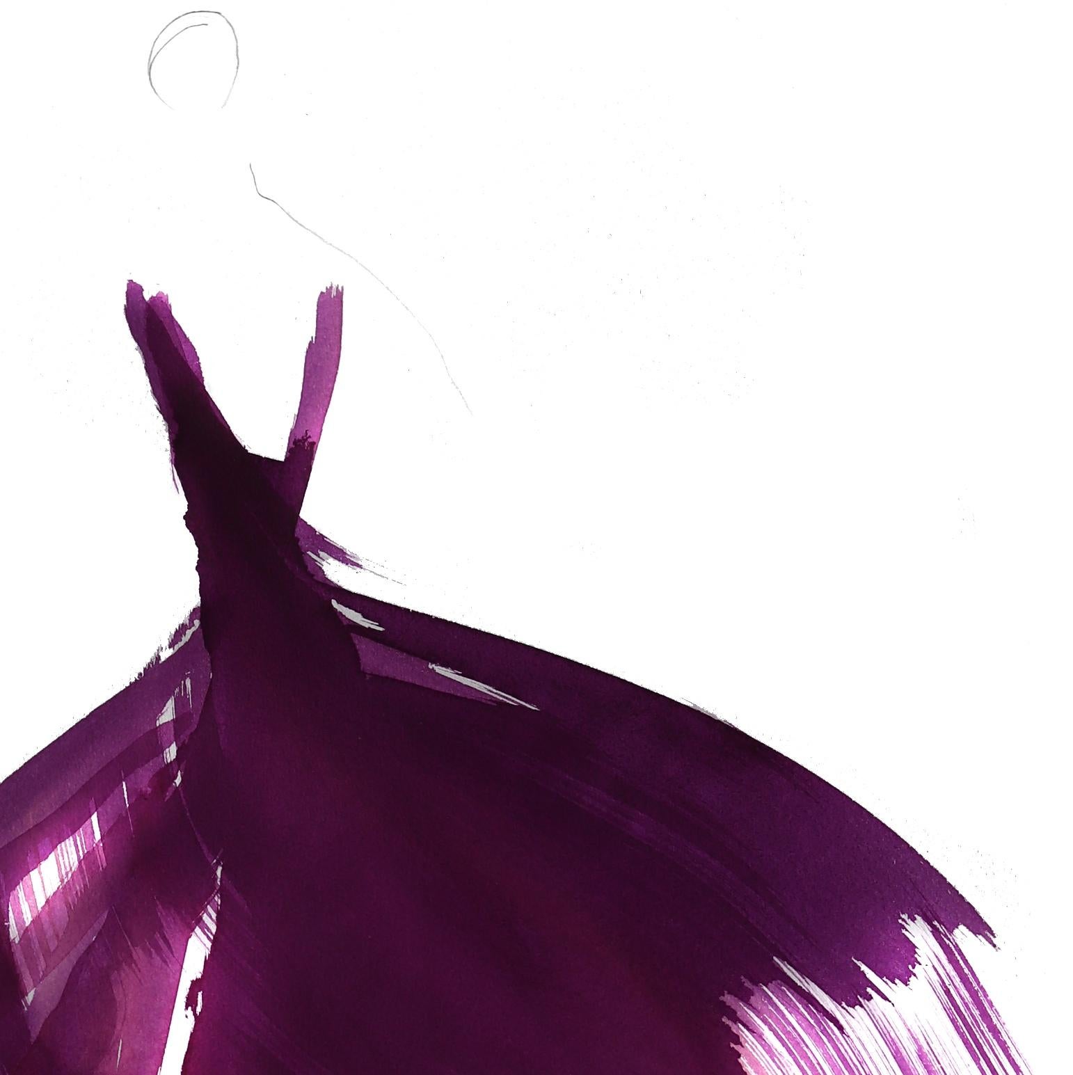 purple dress painting