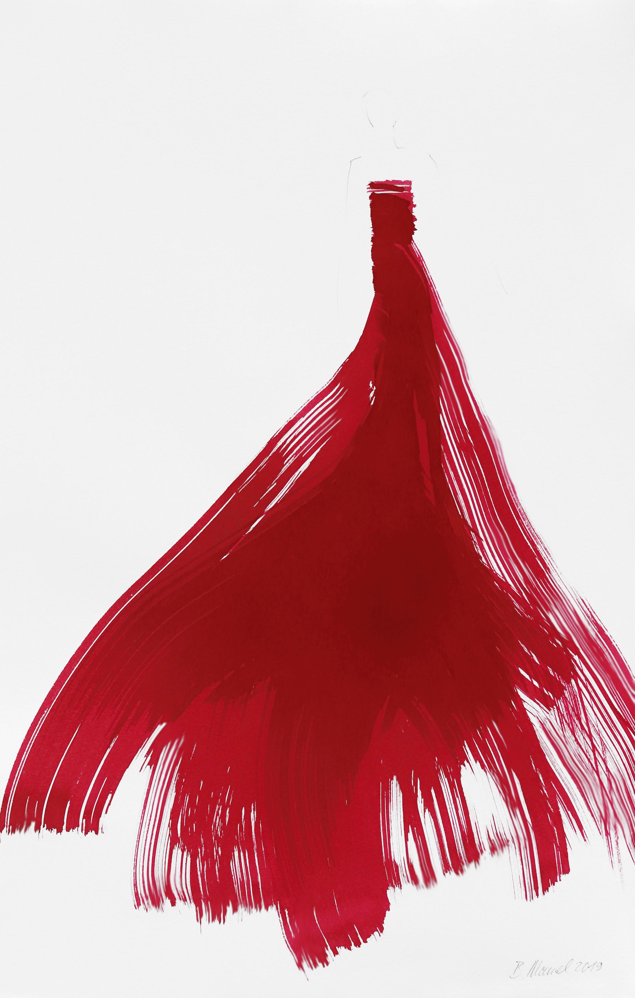The Red Cloth 143 – Original-Tinte-Kunstwerk