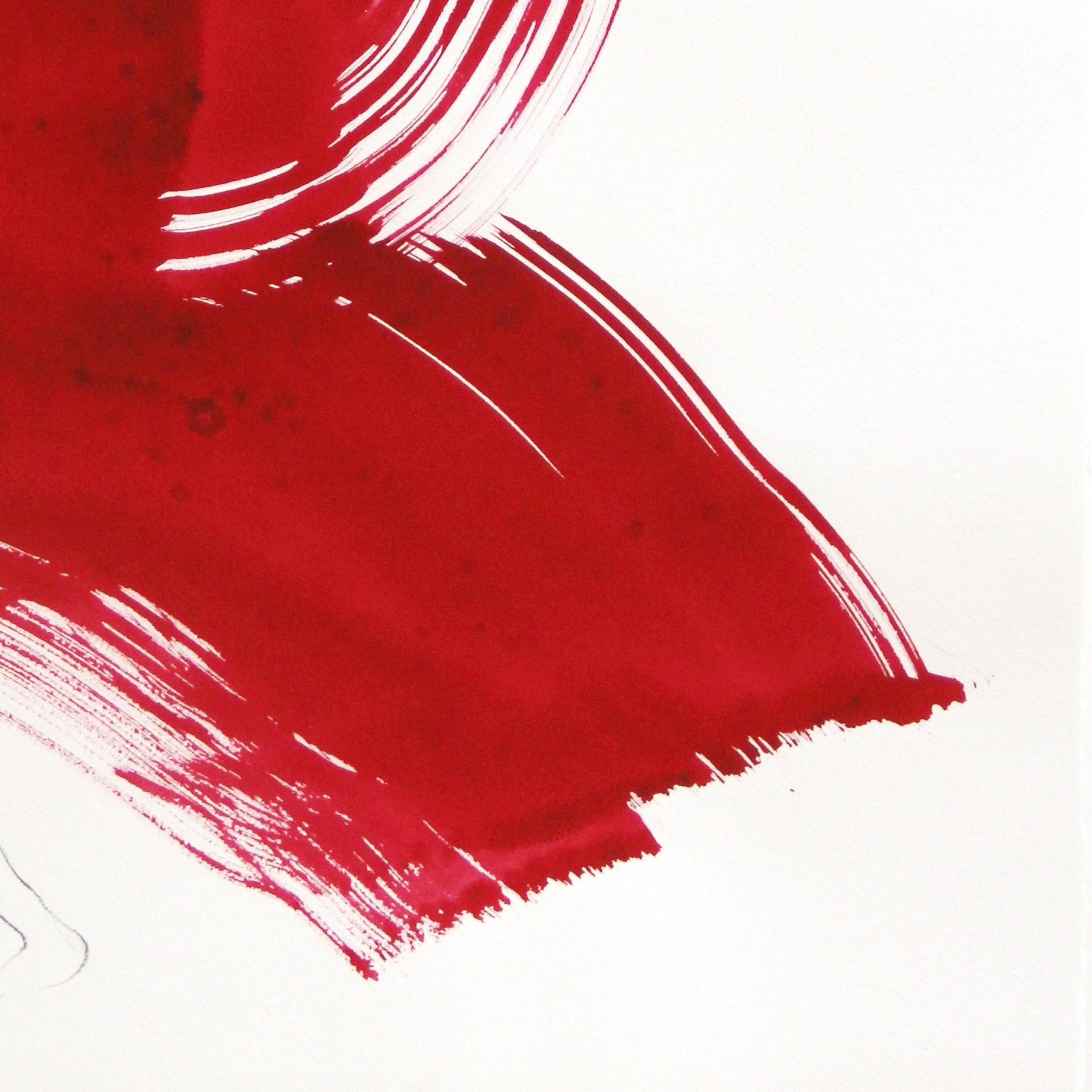 The Red Cloth 90 - Pittura a inchiostro che disegna un vestito da ballerina in vendita 2