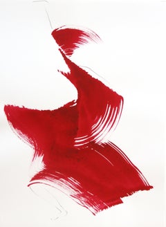 The Red Cloth 90 - Ink Painting Drawing Dancer Dress Original Artwork