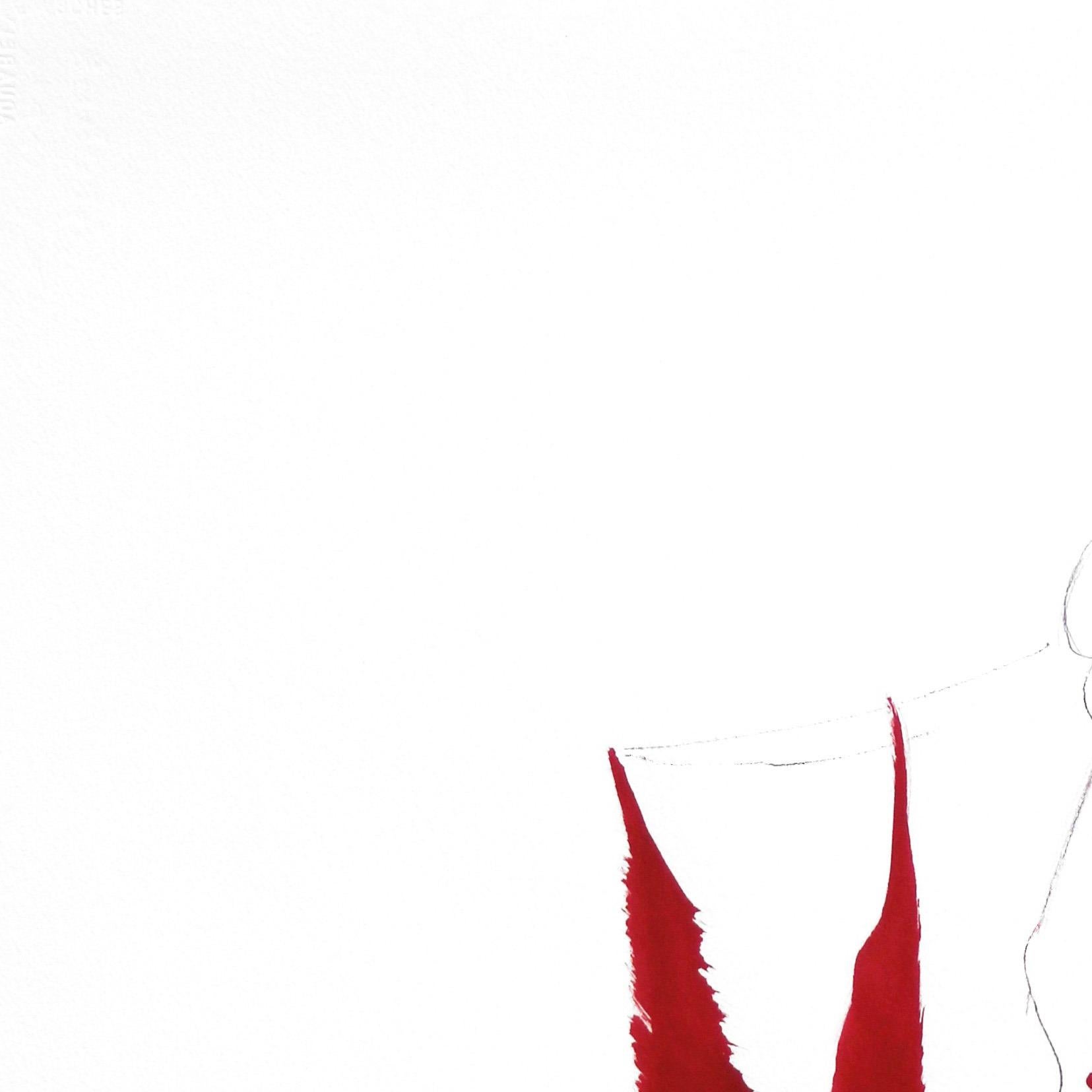 The Red Cloth 91 - Abstract Mixed Media Art by Bettina Mauel