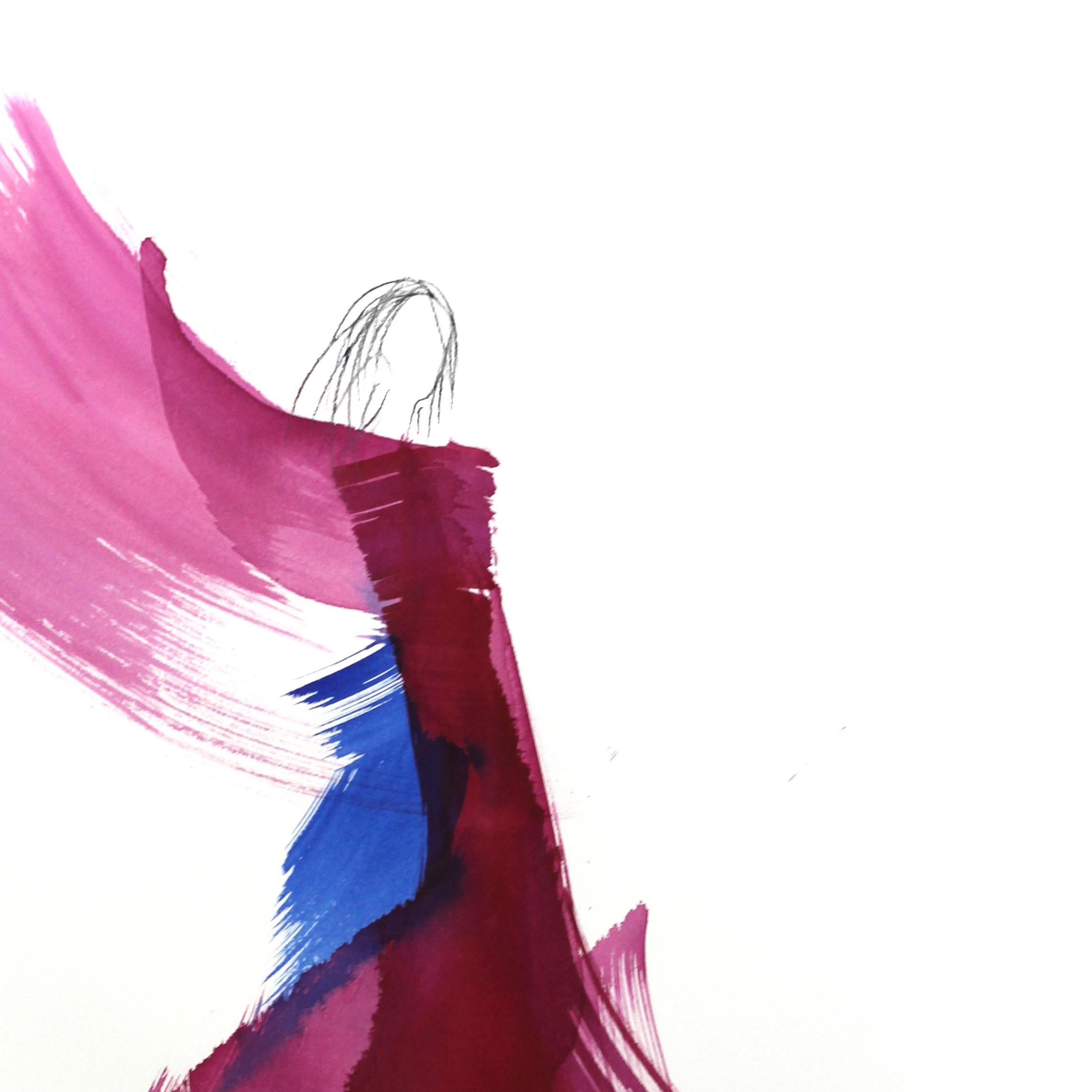 The Violet Dress 9 - Expressionnisme abstrait Painting par Bettina Mauel