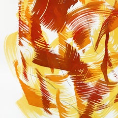 Albero d'autunno 1 - Pittura astratta di natura morta dai toni accesi su carta