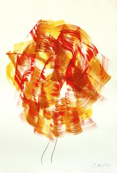 Autumn Tree 3 - Original Abstract Warm Tone Fall Inspired Ink Painting on Paper
