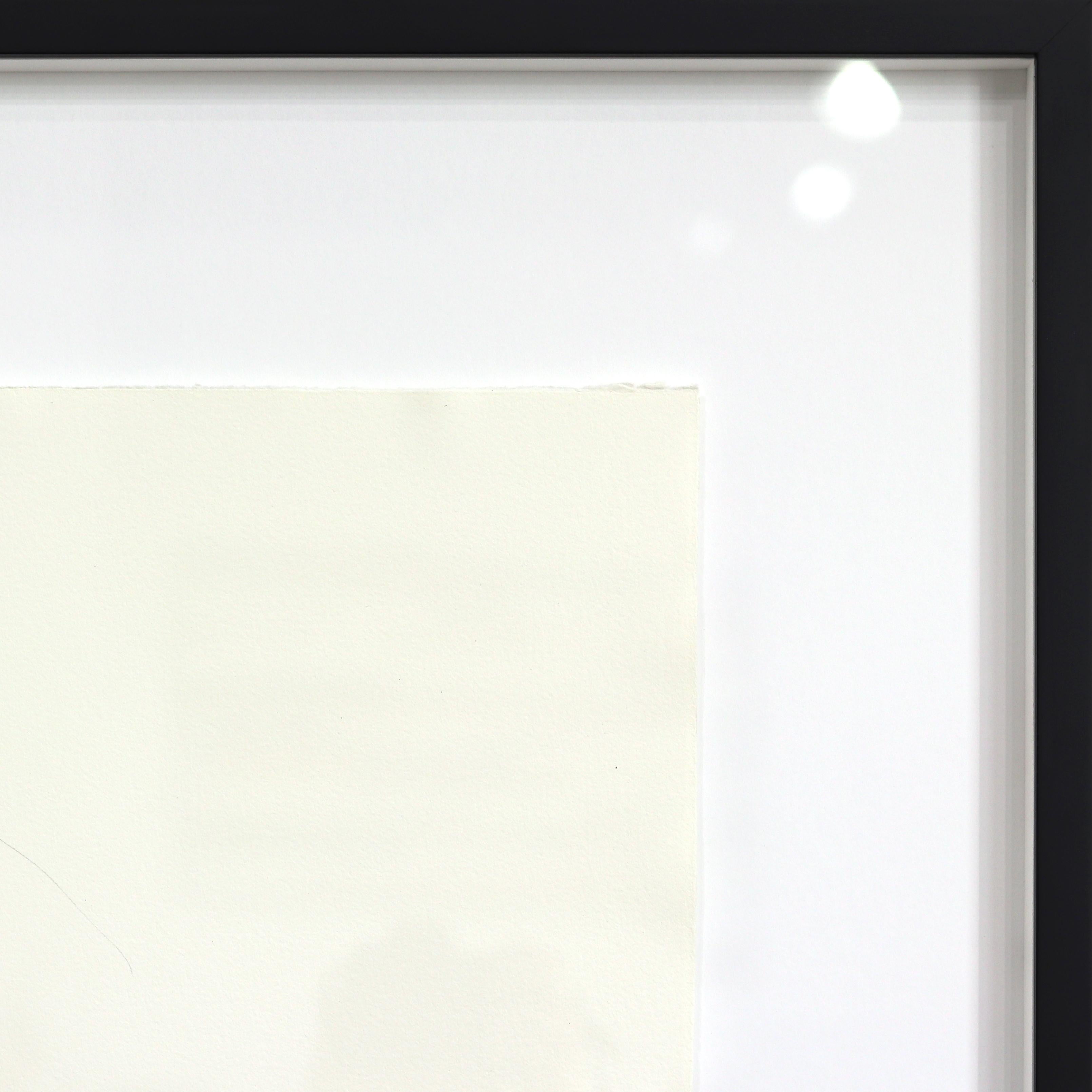 Schwarze Schönheit 11 - Minimalistisches figuratives gerahmtes Original-Tintegemälde auf Papier im Angebot 1