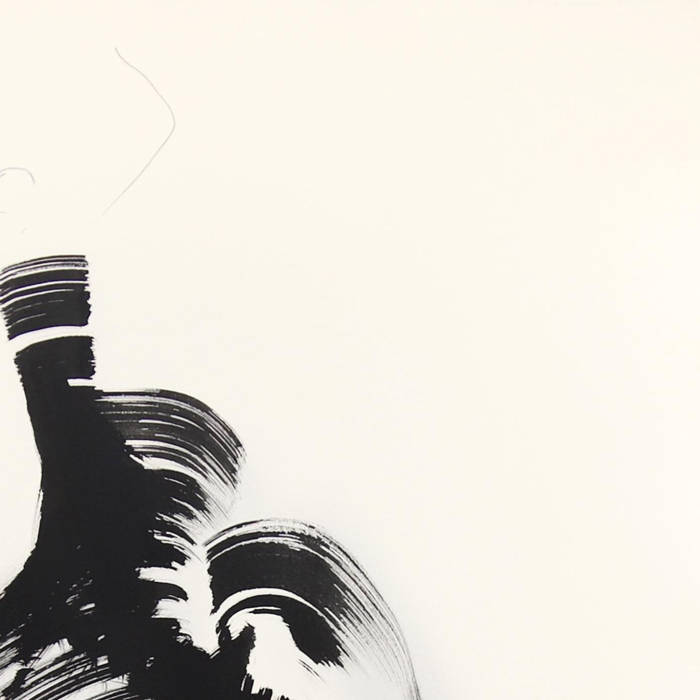Black Beauty 14 - Peinture à l'encre originale figurative minimaliste sur papier - Painting de Bettina Mauel
