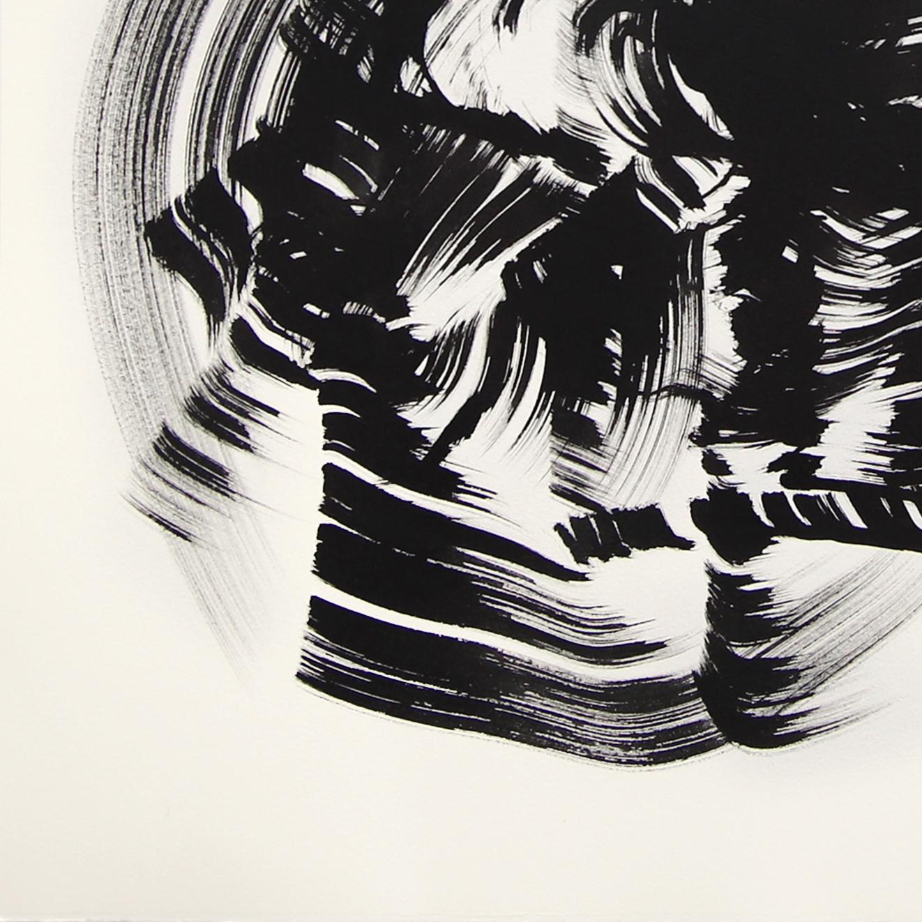 Black Beauty 14 - Peinture à l'encre originale figurative minimaliste sur papier - Abstrait Painting par Bettina Mauel