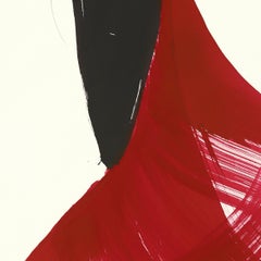 Dancers 30 - Minimalist Figurative Original Red and Black Ink Painting on Paper