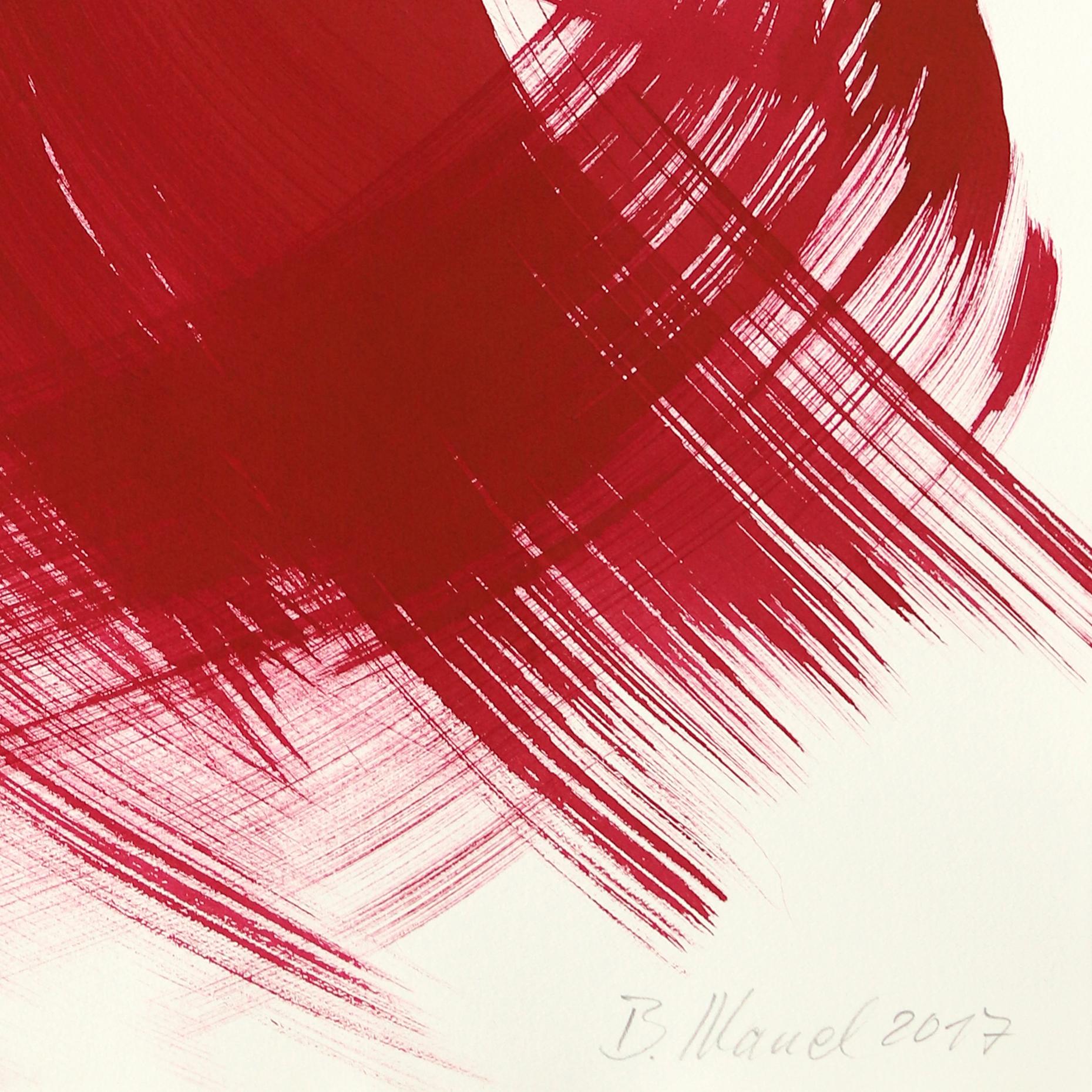 Ballerine 30 - Pittura figurativa minimalista originale con inchiostro rosso e nero su carta in vendita 1