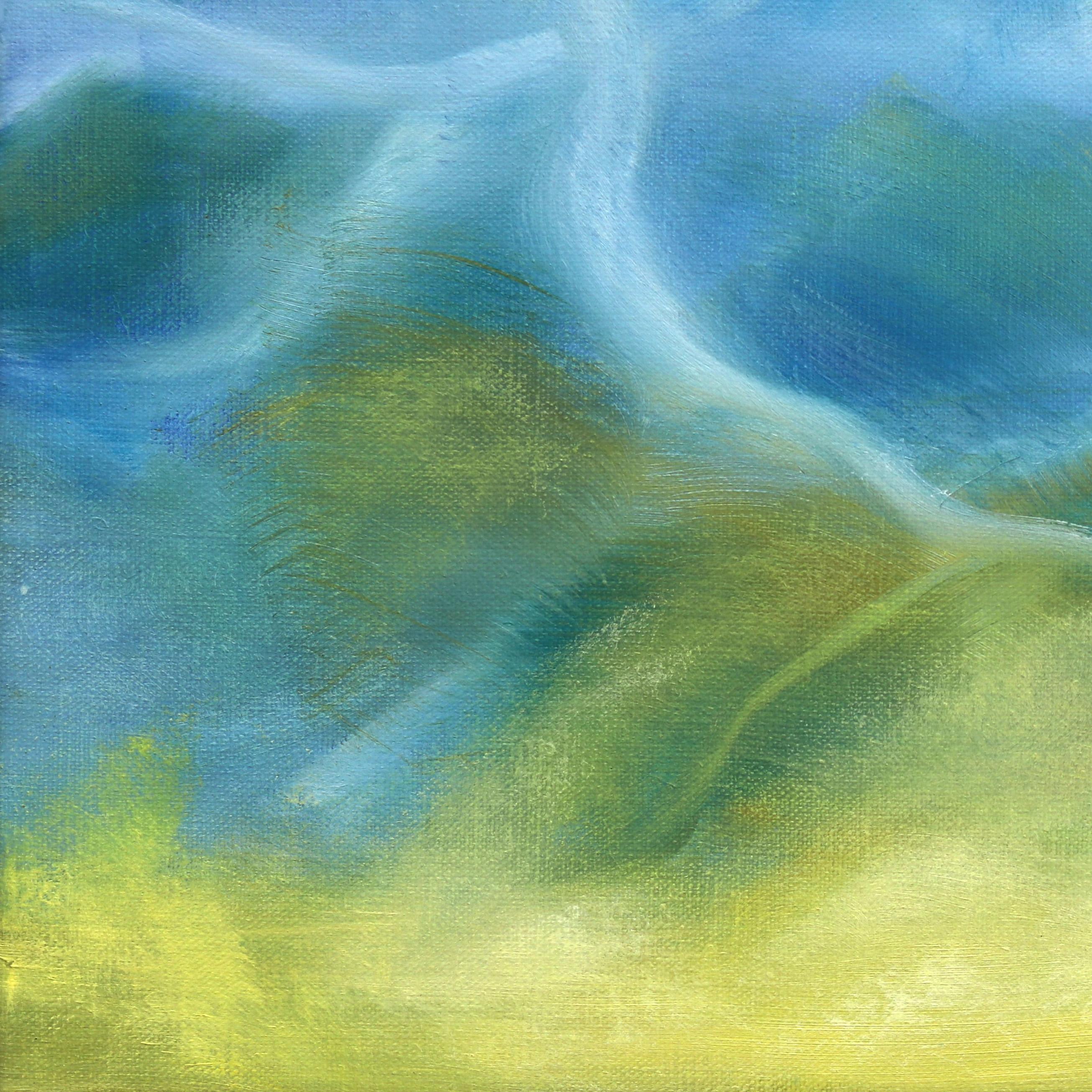 Dreamscape I - Blue Landscape Painting by Bettina Mauel