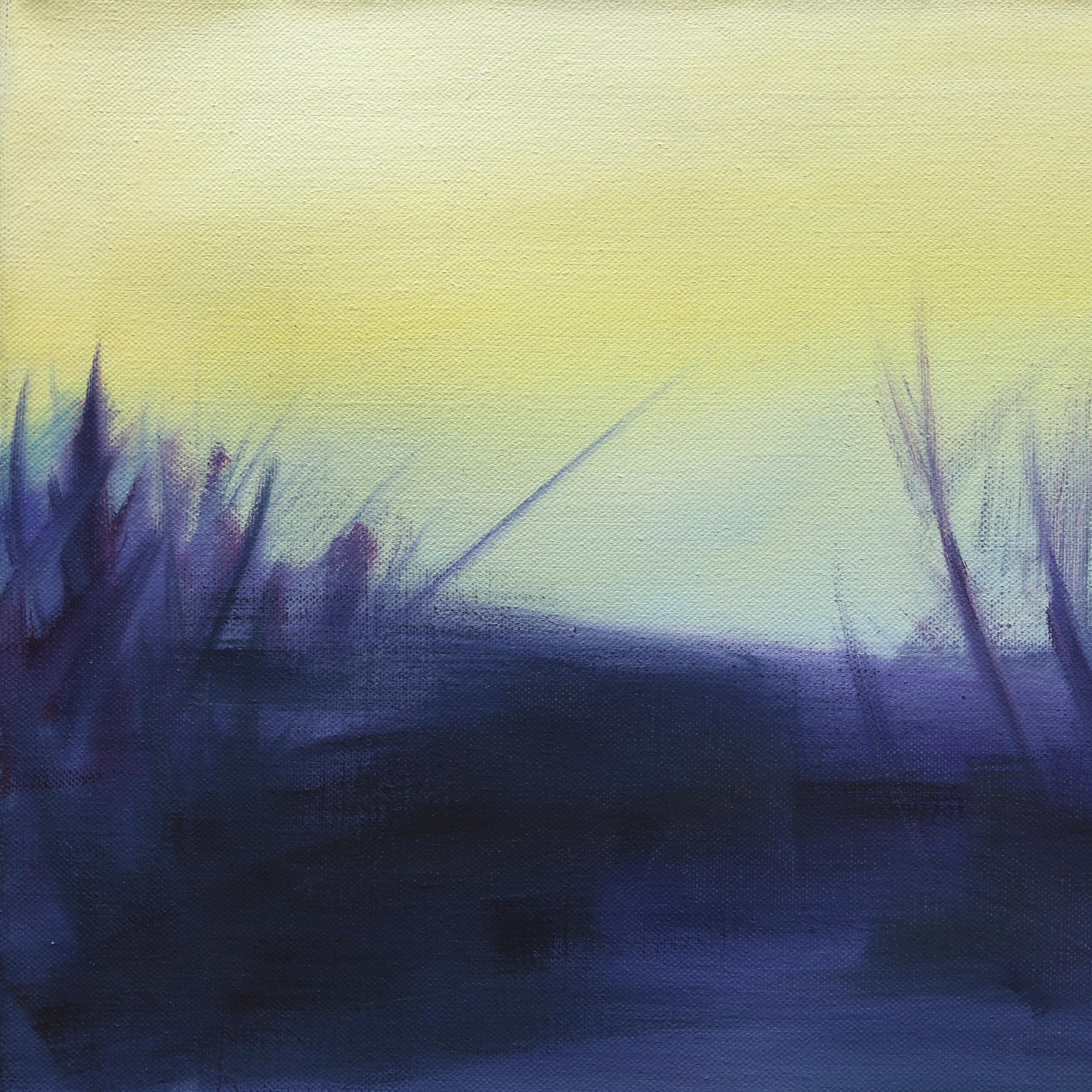 Open Landscape (Moor II) - Large Serene Contemporary Landscape Oil Painting For Sale 1