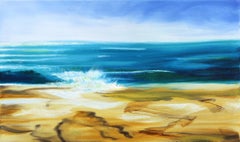 Reflection III - Original Landscape Ocean Seascape Blue Sea Sky Beach Art
