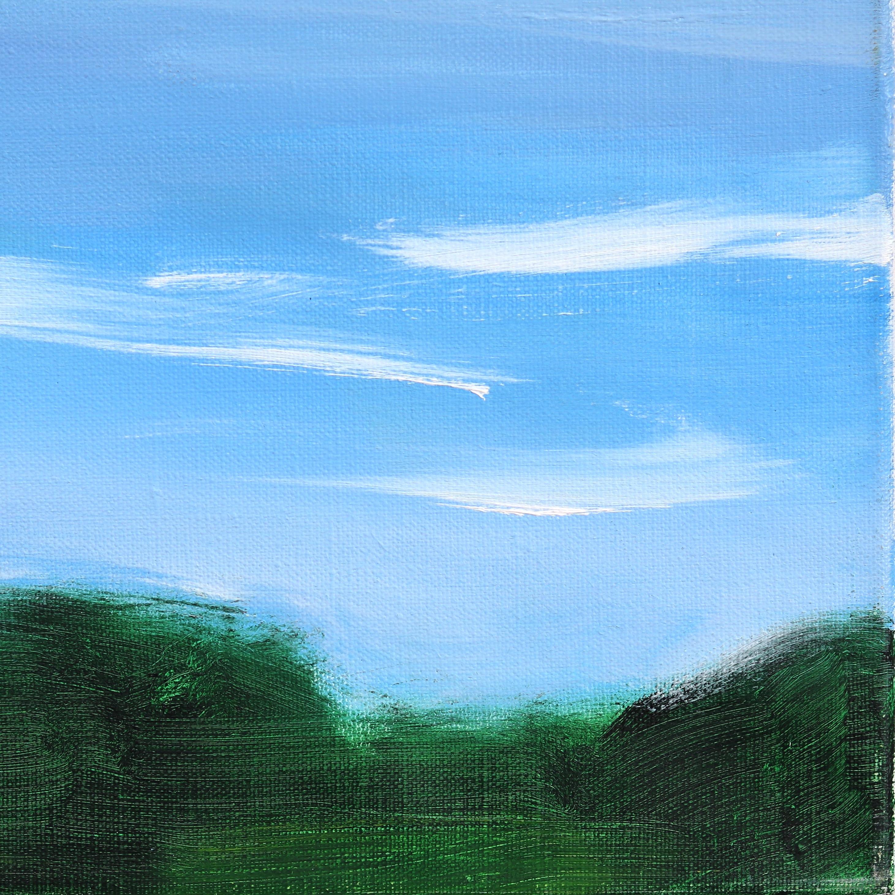 Sky VIII - Blue Abstract Landscape Oil Painting on Canvas For Sale 5