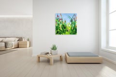 Springpower II - Serene Contemporary Oil Painting WildFlower Green Meadow Field
