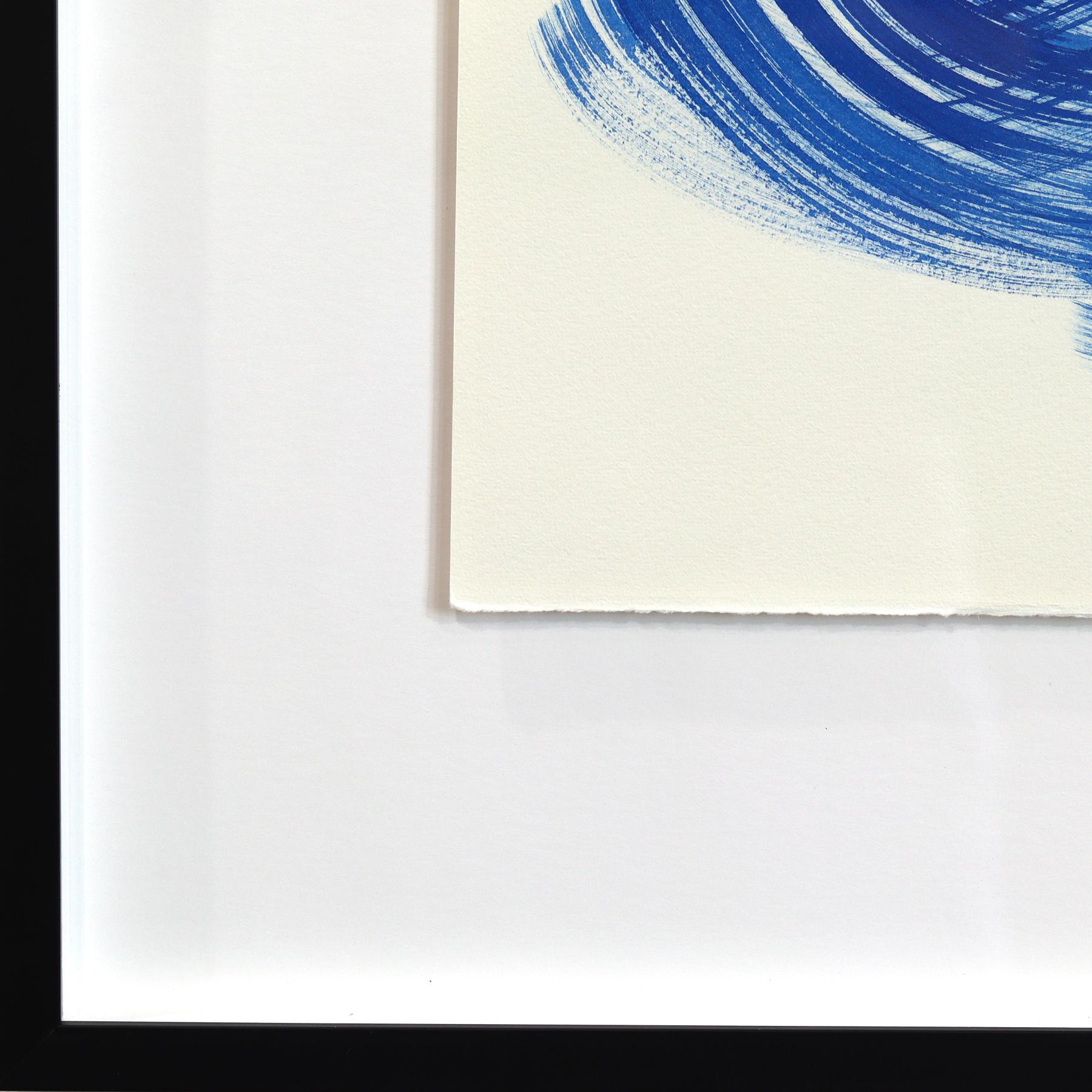 The Blue Dress 22 - Abstract Framed Minimalist Figurative Ink Painting on Paper im Angebot 4