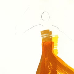 The Carmel Dress 5 - Peinture à l'encre sur papier, abstraite, fluide, minimaliste et figurative