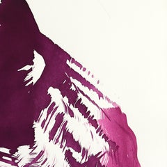The Deep Magenta Dress 6 - Peinture figurative minimaliste à l'encre sur papier