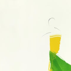 The Green Dress 6 - Minimalist Figurative Original Ink Painting on Paper