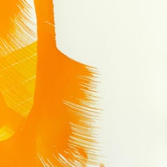 El vestido de caléndula 1 - Pintura figurativa minimalista abstracta sobre papel