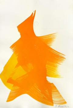 The Marigold Dress 2 - Minimalist Figurative Original Ink Painting on Paper