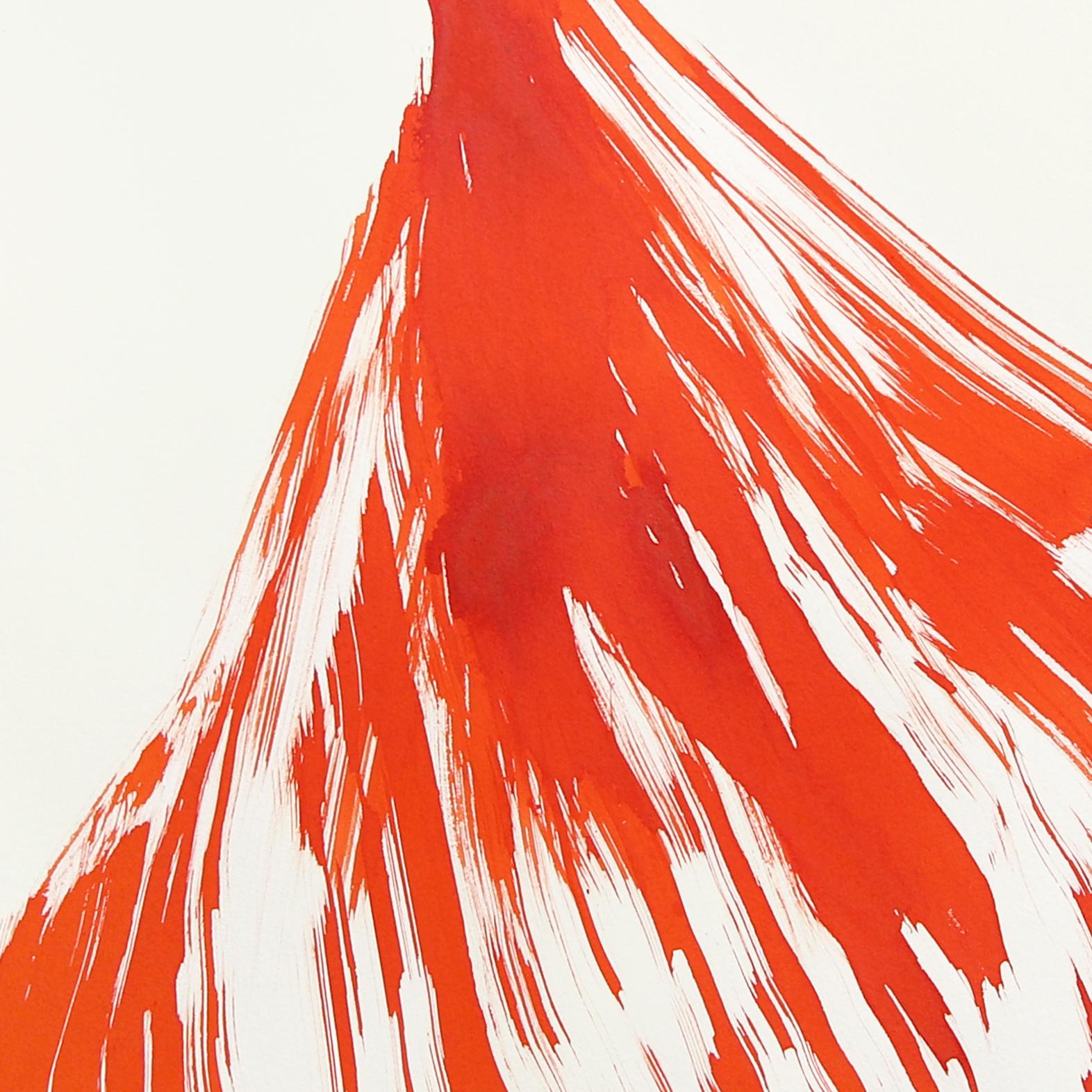 El Paño Naranja 4 - Pintura Figurativa Minimalista a Tinta Original sobre Papel - Painting de Bettina Mauel