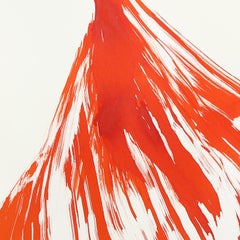 Il telo arancione 4 - Pittura figurativa minimalista su carta