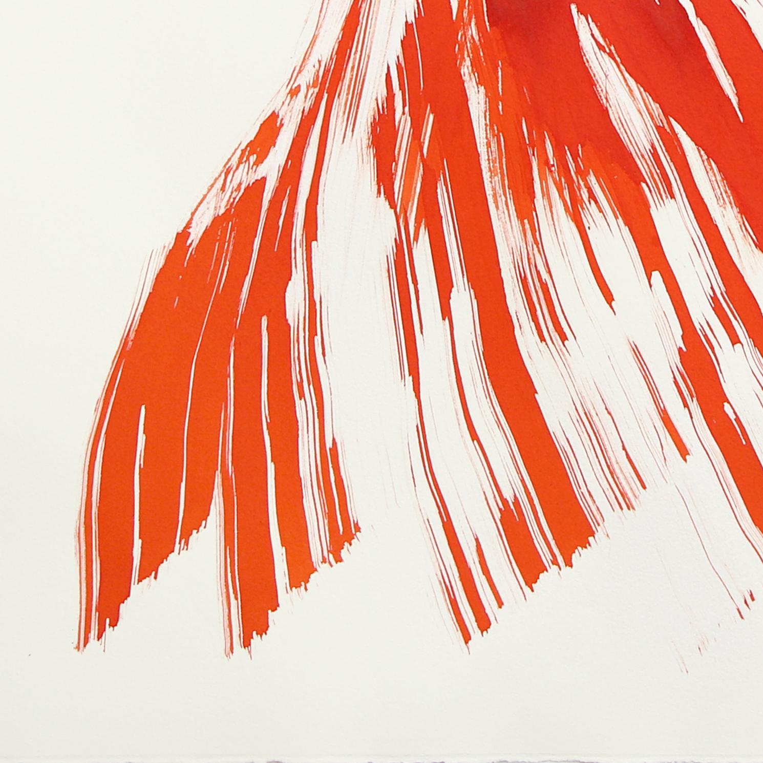 El Paño Naranja 4 - Pintura Figurativa Minimalista a Tinta Original sobre Papel - Painting Abstracto de Bettina Mauel