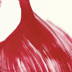 The Red Cloth 138 - Minimalist Figurative Original Ink Painting on Paper