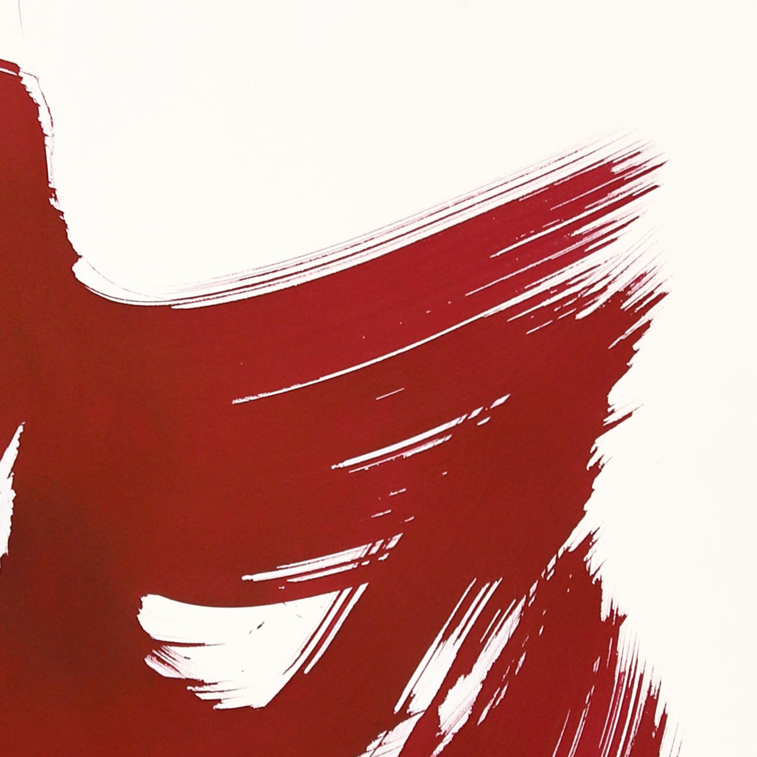 El Paño Rojo 146- Minimalista Figurativo Romántico Pintura original a tinta sobre papel - Painting de Bettina Mauel