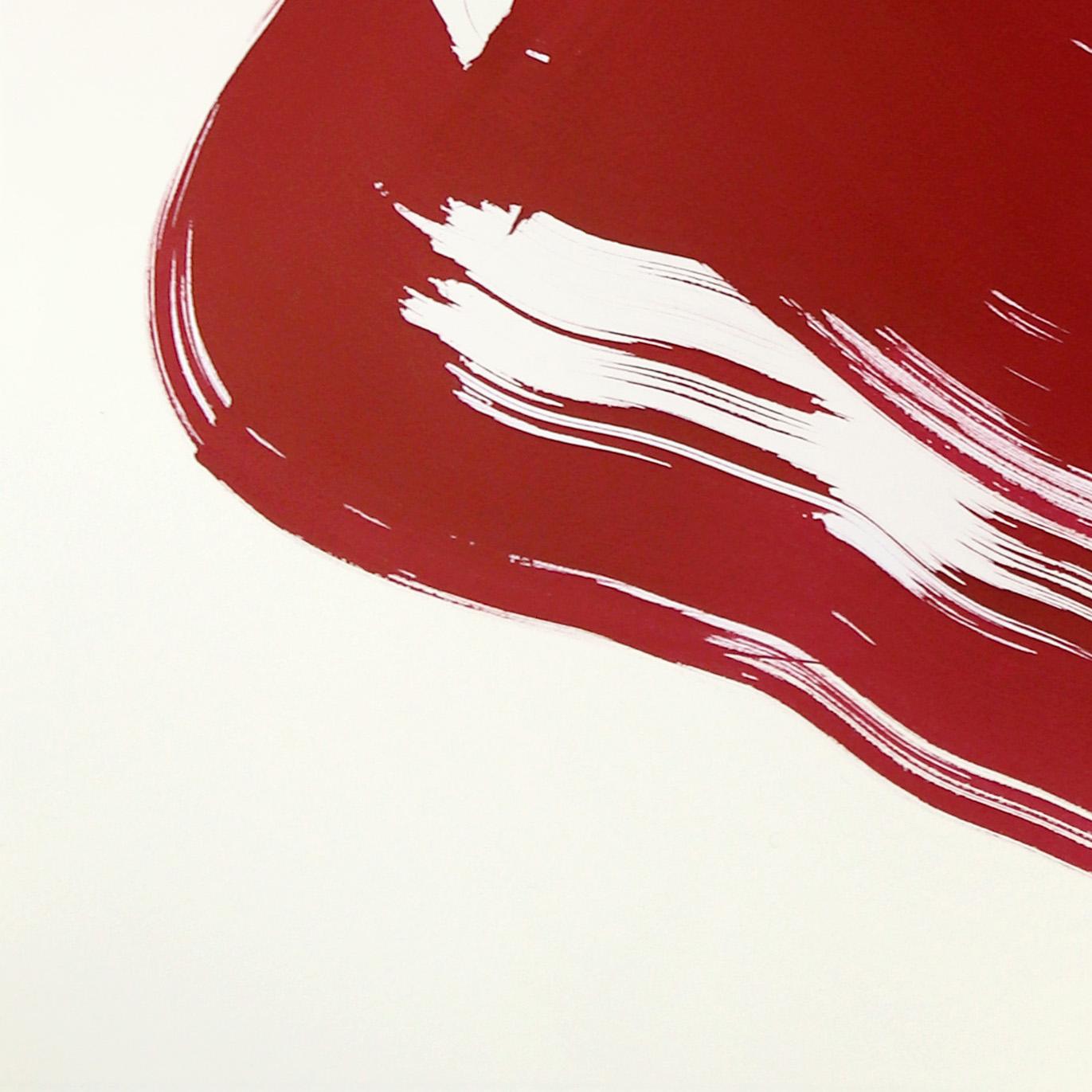 The Red Cloth 148 - Minimalist Figurative Original Ink Painting on Paper For Sale 2