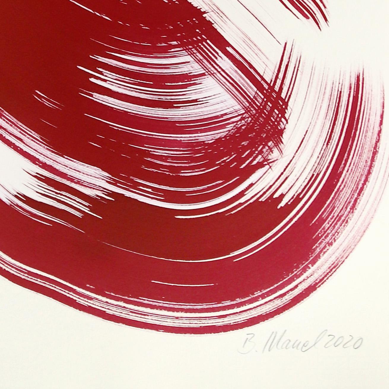 The Red Cloth 148 - Minimalist Figurative Original Ink Painting on Paper For Sale 3