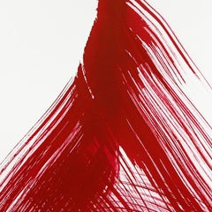 The Red Cloth 153 - Peinture à l'encre sur papier, abstraite, fluide, minimaliste et figurative