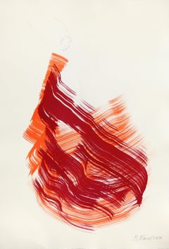 The Red Cloth 160 - Minimalist Figurative Original Ink Painting on Paper