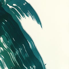 The Teal Dress 2 - Abstract Minimalist Figurative Original Ink Painting on Paper