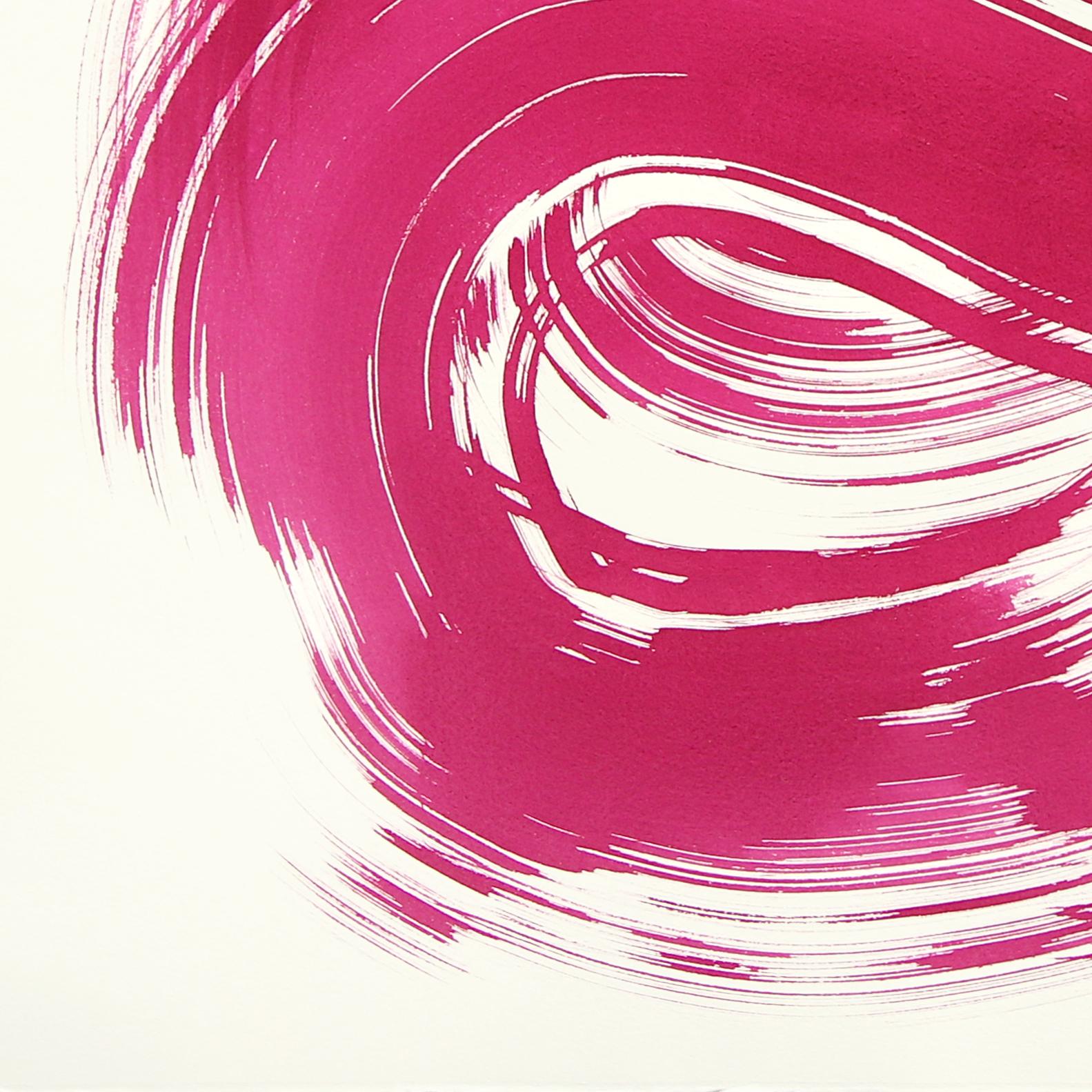 El Vestido Violeta 24 - Pintura Figurativa Minimalista Original Tinta sobre Papel - Painting Abstracto de Bettina Mauel