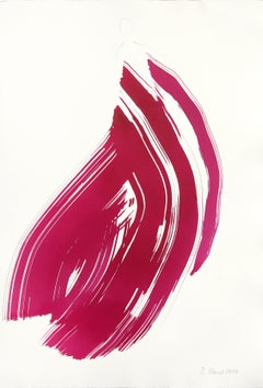 El Vestido Violeta 28 - Pintura Figurativa Minimalista Original Tinta sobre Papel
