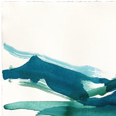 Twilight Landscape 1 - Abstract Flowy Minimalist Ink Painting on Linen Paper