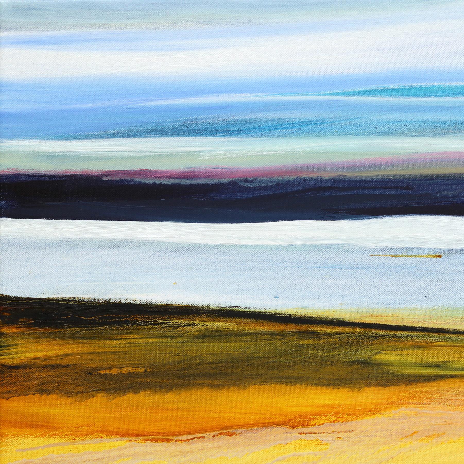 El agua se encuentra con el aire II - Paisaje abstracto de colores suaves Pintura original - Painting Contemporáneo de Bettina Mauel