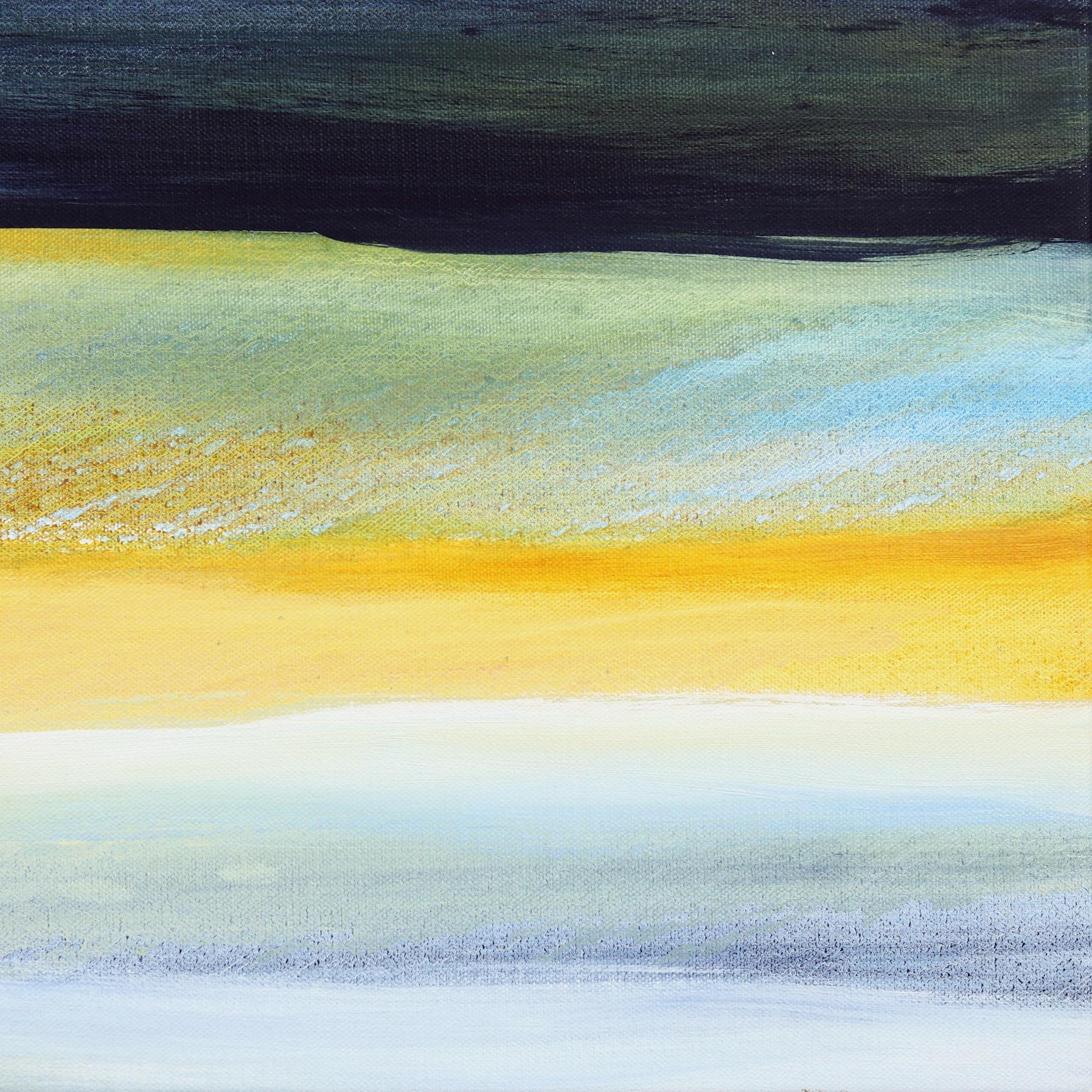 El agua se encuentra con el aire II - Paisaje abstracto de colores suaves Pintura original en venta 3