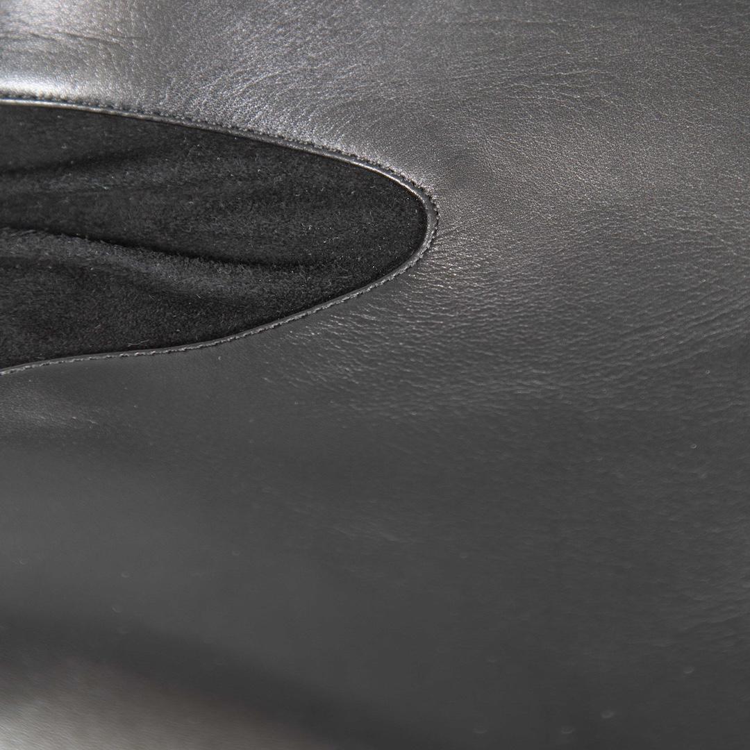 Bettina Vermillon Bottes à panneaux froncés en cuir noir Taille IT 41 Pour femmes en vente